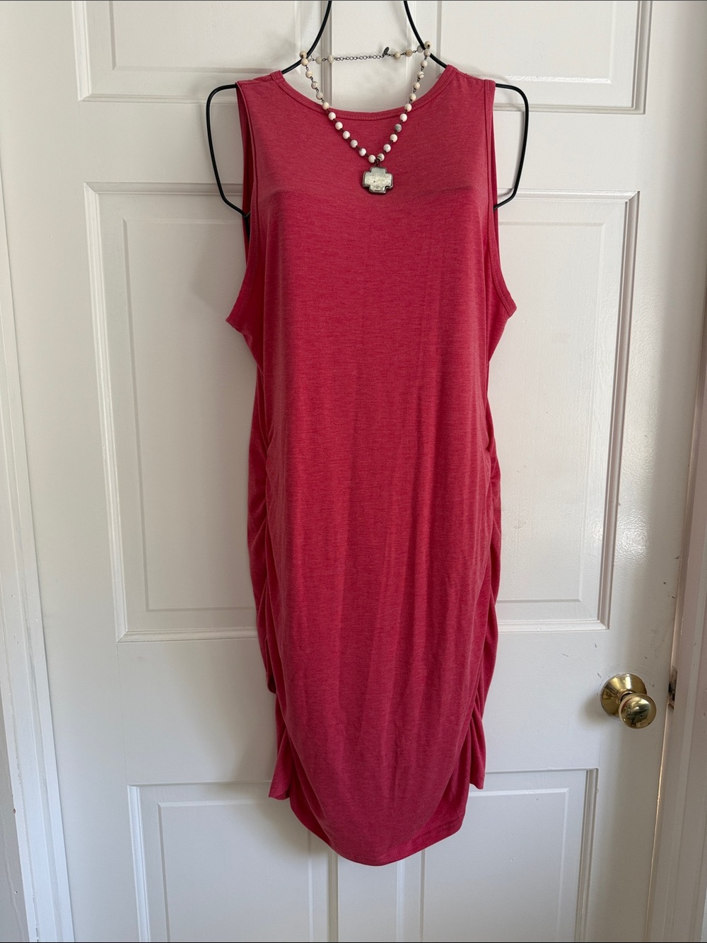 Sleeveless Midi Dress in Raspberry - Classic Easywear - lightweight material